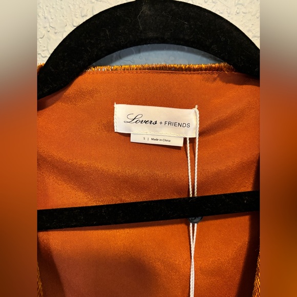 Lovers + Friends NWT orange shimmer tie wrap top - small - Picture 2 of 4